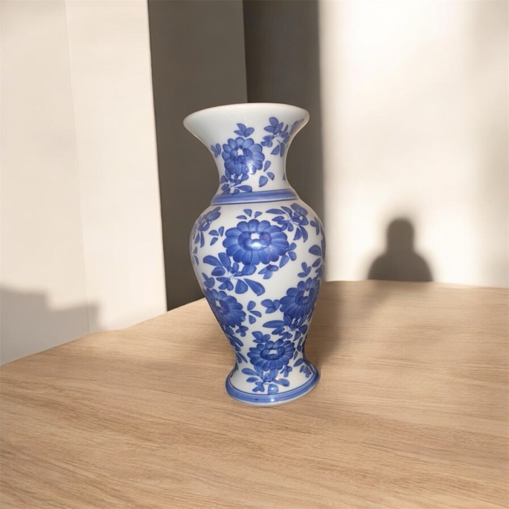 Classic Blue Floral Vase